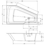 Ванна акриловая с панелью ассиметричная 180x110 RIHO RETHINK SPACE plug&play B116009005-фото3