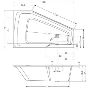 Ванна акриловая с панелью ассиметричная 180x110 RIHO RETHINK SPACE plug&play B116009005-фото3