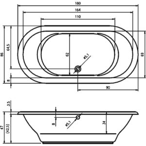 Акриловая ванна овальная 180x86 RIHO SETH BB2200500000000-фото3