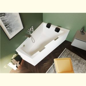 Ванна акриловая с панелью ассиметричная 180x130 RIHO DOPPIO LEFT plug&play BD4500500000000-фото2