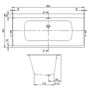 Ванна материал Quaryl Villeroy & Boch Subway 3.0 размер 180х80 UBQ180SBW2DV-01 цвет белый-фото2