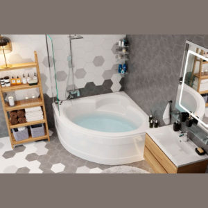 Ванна угловая акриловая 125x125 Vagnerplast Catalina Mini белая-фото2
