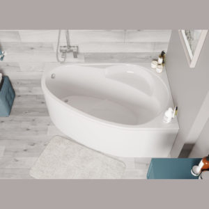 Ванна ассиметричная акриловая 150x100 Vagnerplast Flora right белая-фото2