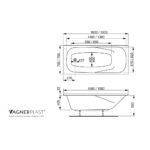 Ванна прямоугольная акриловая 150x70 Vagnerplast Aronia белая-фото7
