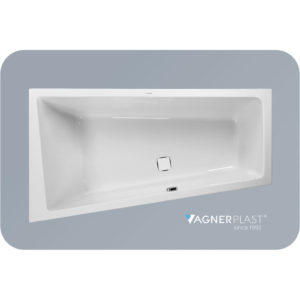 Ванна ассиметричная акриловая 160x90 Vagnerplast Cavallo left белая-фото1