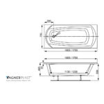 Ванна прямоугольная акриловая 170x75 Vagnerplast Ebony белая-фото7