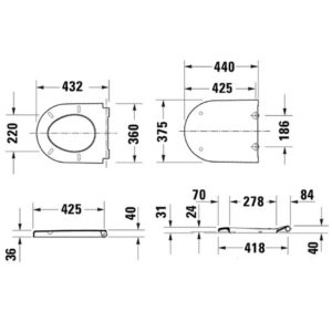 Сиденье с крышкой для унитаза Duravit D-Code 0028490021 SoftClose-фото2