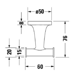 Крючок двойной Duravit Starck T 0099301000 хром-фото2