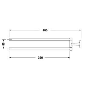 Полотенцедержатель двойной Duravit Starck T 0099414600 черный матовый-фото2