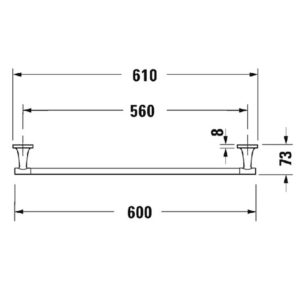 Полотенцедержатель 600 мм Duravit Starck T 0099421000 хром-фото2