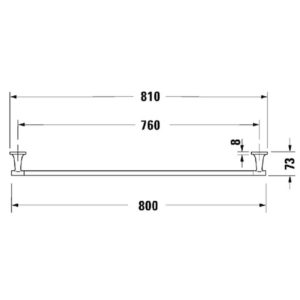 Полотенцедержатель 800 мм Duravit Starck T 0099431000 хром-фото2