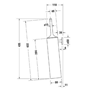 Туалетный ершик настенный Duravit Starck T 0099461000 хром-фото2