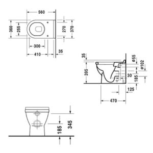 Чаша приставного унитаза Duravit Starck 3 0124090000 белый-фото2