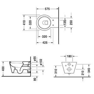 Подвесной унитаз чаша Duravit Starck 1 0210090064 белый-фото2