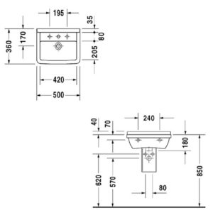 Раковина Duravit Starck 3 0300500000 500х360 мм цвет белый-фото2