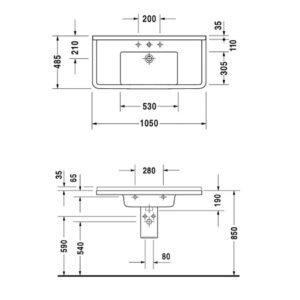 Раковина Duravit Starck 3 0304100000 1050х485 мм цвет белый-фото2
