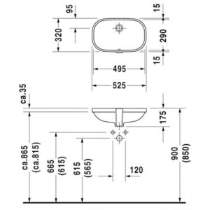 Раковина встраиваемая снизу Duravit D-Code 0338490000 495х290 мм цвет белый-фото2