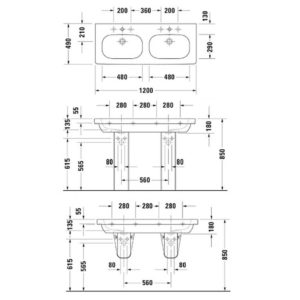 Раковина мебельная Duravit D-Code 03481200002 1200х490 мм цвет белый-фото2