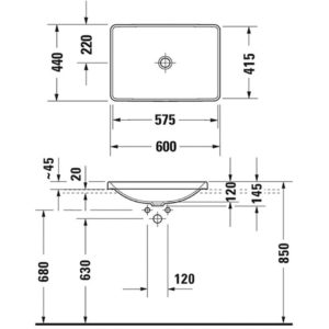 Раковина встраиваемая сверху Duravit D-Neo 0358600079 600х440 мм цвет белый-фото2