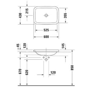 Раковина встраиваемая сверху Duravit DuraStyle 0372600000 600х430 мм цвет белый-фото2