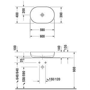 Раковина накладная Duravit Luv 0379600000 600х400 мм цвет белый-фото2