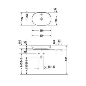 Раковина накладная Duravit Luv 0380600000 600х400 мм цвет белый-фото2