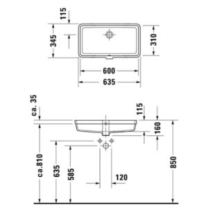 Раковина встраиваемая снизу Duravit Vero Air 0384600000 600х310 мм цвет белый-фото2