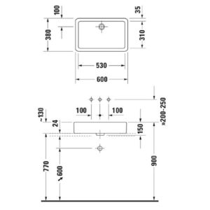 Раковина накладная Duravit Vero 0455600000 600х380 мм цвет белый-фото2