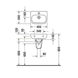 Раковина Duravit D-Code 07054500002 450х340 мм цвет белый-фото2