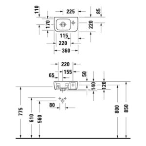 Раковина мини Duravit DuraStyle 0713360000 360х220 мм цвет белый-фото2