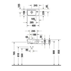 Раковина Duravit ME by Starck 0717400000 400х220 мм цвет белый-фото2