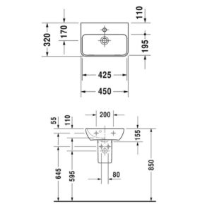 Раковина Duravit ME by Starck 0719450000 450х320 мм цвет белый-фото2