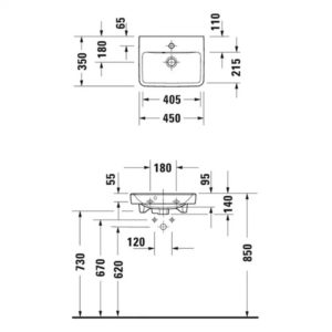 Раковина Duravit No.1 07434500002 450х350 мм цвет белый-фото2