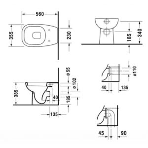Чаша приставного унитаза Duravit D-Code 21150900002 белый-фото2
