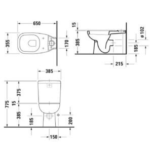 Чаша напольного унитаза Duravit D-Code 21180900002-фото2