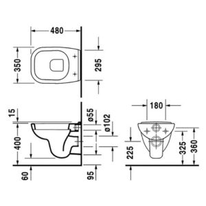 Подвесной унитаз чаша Duravit D-Code 22110900002 компакт белый-фото2