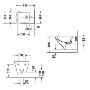 Биде подвесное Duravit DuraStyle 2282150000 белый-фото2