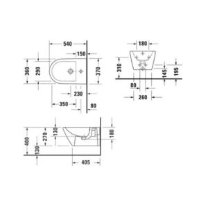 Биде подвесное Duravit D-Neo 2294150000 белое-фото2