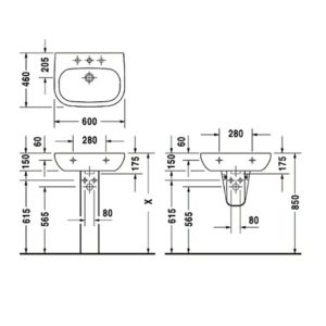 Раковина Duravit D-Code 23106000002 600х460 мм цвет белый-фото2