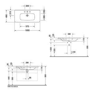 Раковина мебельная Duravit DuraStyle 2320100000 1000х480 мм цвет белый-фото2