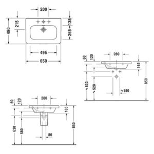 Раковина мебельная Duravit DuraStyle 2320650000 650х480 мм цвет белый-фото2