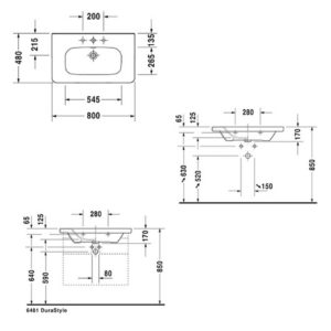 Раковина мебельная Duravit DuraStyle 2320800000 800х480 мм цвет белый-фото2