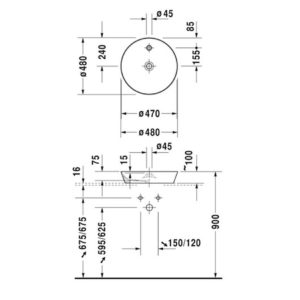 Раковина накладная Duravit Cape Cod 2328480000 ⌀ 480 мм цвет белый-фото2