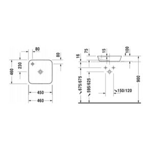 Раковина накладная Duravit Cape Cod 2340460000 460х460 мм цвет белый-фото2