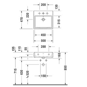 Раковина Duravit Vero Air 2350500000 500х470 мм цвет белый-фото2