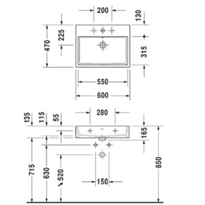 Раковина Duravit Vero Air 2350600000 600х470 мм цвет белый-фото2
