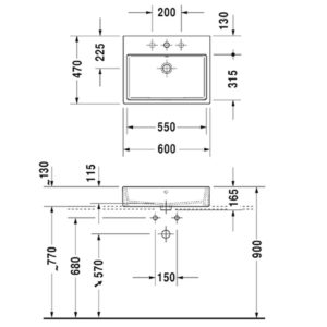 Раковина накладная Duravit Vero Air 2352600000 600х470 мм цвет белый-фото2