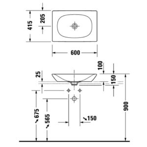 Раковина накладная Duravit Viu 2358600000 600х415 мм цвет белый-фото2