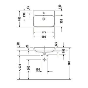 Раковина встраиваемая сверху Duravit Happy D.2 Plus 2360601300 600х460 мм антрацит матовый-фото2
