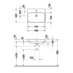 Раковина встраиваемая сверху Duravit Happy D.2 Plus 2360606100 600х460 мм белая/антрацит матовый-фото2